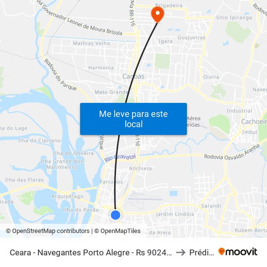 Ceara - Navegantes Porto Alegre - Rs 90240-511 Brasil to Prédio 1 map