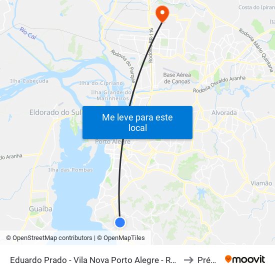 Eduardo Prado - Vila Nova Porto Alegre - Rs 91750-550 Brasil to Prédio 1 map