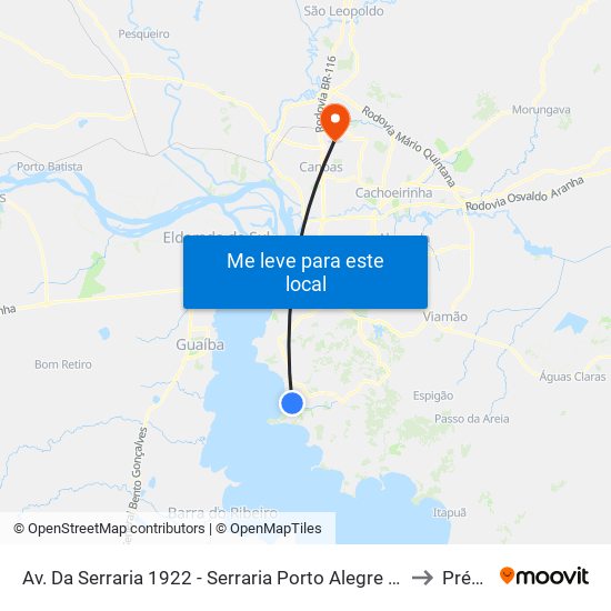 Av. Da Serraria 1922 - Serraria Porto Alegre - Rs 91770-010 Brasil to Prédio 1 map