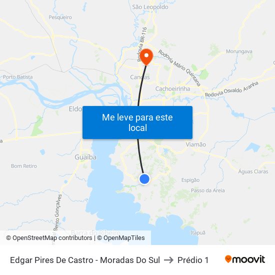 Edgar Pires De Castro - Moradas Do Sul to Prédio 1 map