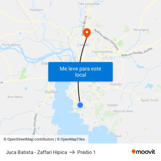 Juca Batista - Zaffari Hípica to Prédio 1 map