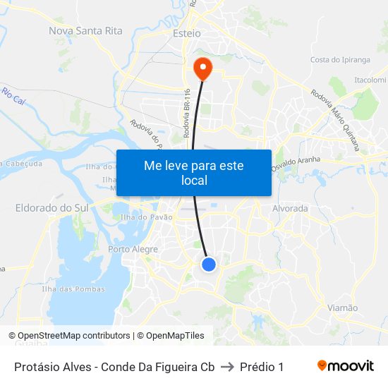 Protásio Alves - Conde Da Figueira Cb to Prédio 1 map