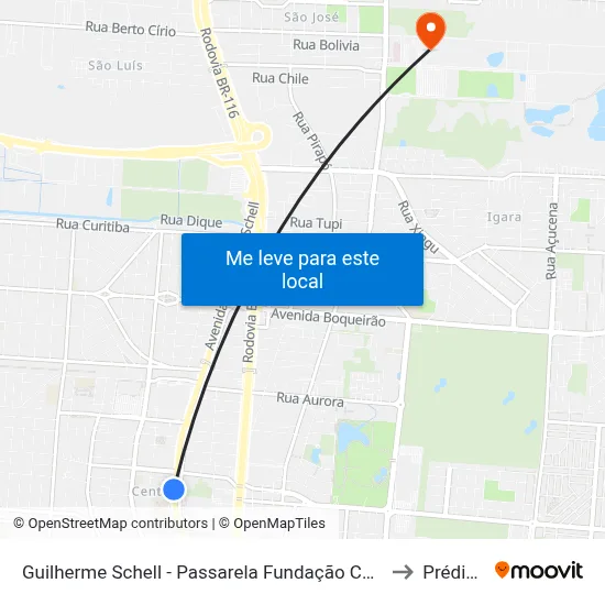 Guilherme Schell - Passarela Fundação Cultural to Prédio 1 map