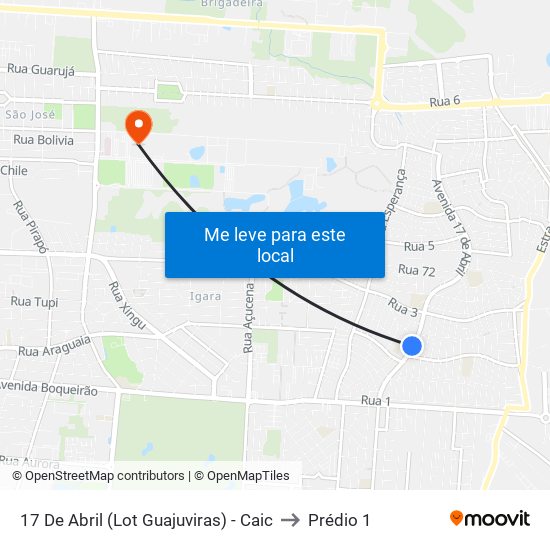 17 De Abril (Lot Guajuviras) - Caic to Prédio 1 map