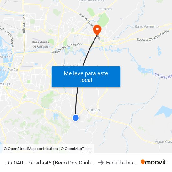 Rs-040 - Parada 46 (Beco Dos Cunhas) to Faculdades Qi map