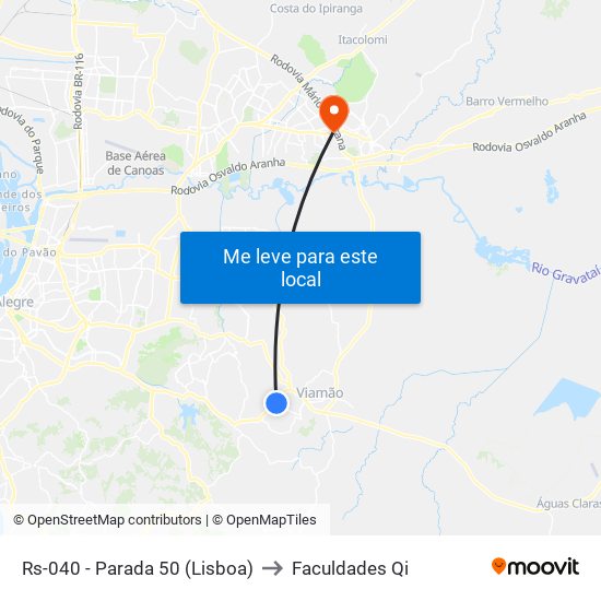 Rs-040 - Parada 50 (Lisboa) to Faculdades Qi map