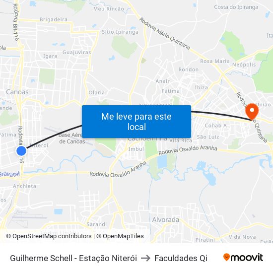 Guilherme Schell - Estação Niterói to Faculdades Qi map