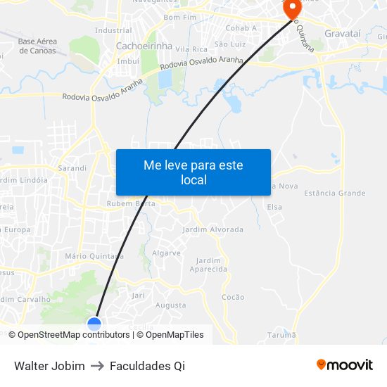 Walter Jobim to Faculdades Qi map