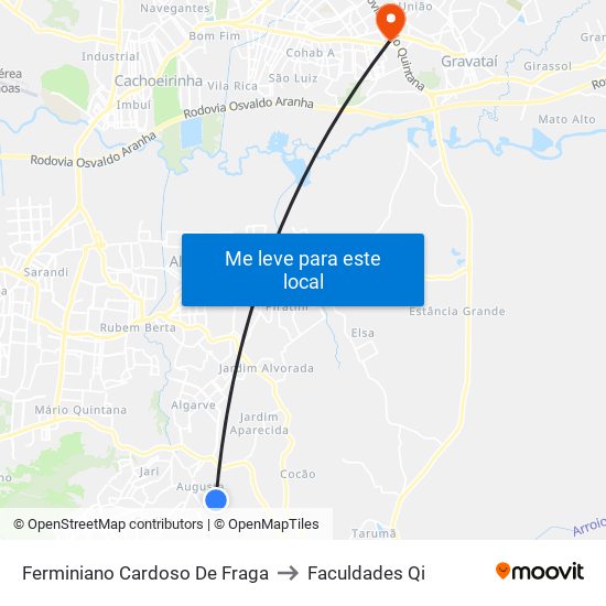 Ferminiano Cardoso De Fraga to Faculdades Qi map