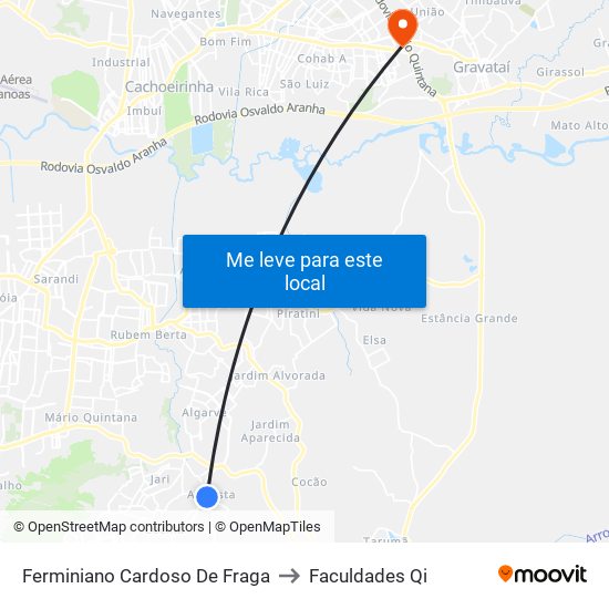 Ferminiano Cardoso De Fraga to Faculdades Qi map