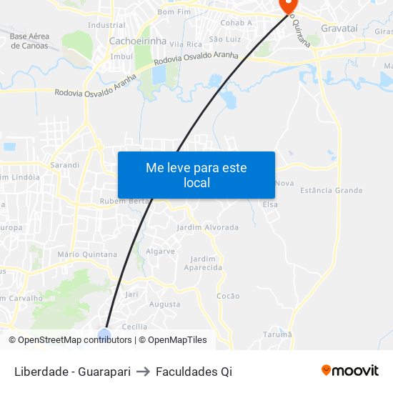 Liberdade - Guarapari to Faculdades Qi map