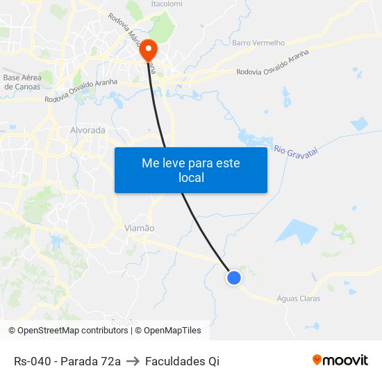 Rs-040 - Parada 72a to Faculdades Qi map