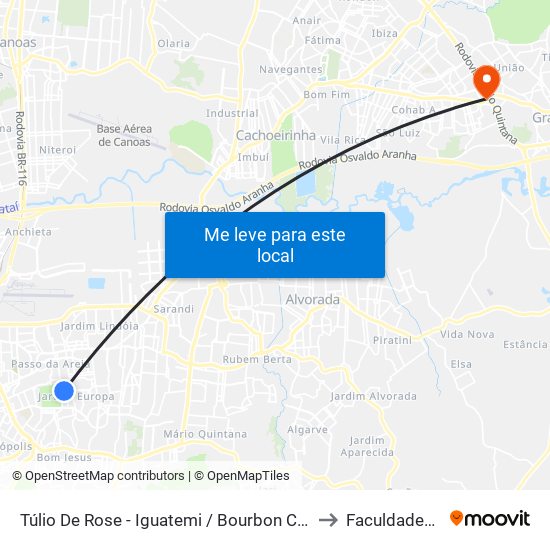 Túlio De Rose - Iguatemi  / Bourbon Country to Faculdades Qi map