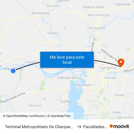 Rodoviária De Charqueadas to Faculdades Qi map