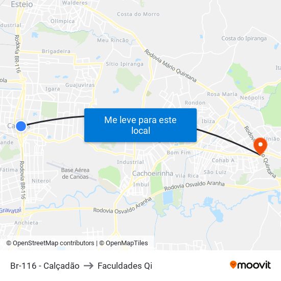 Br-116 - Calçadão to Faculdades Qi map