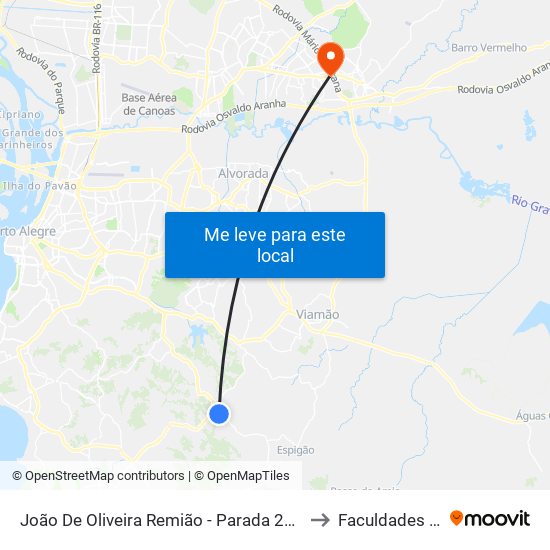 João De Oliveira Remião - Parada 21-A to Faculdades Qi map