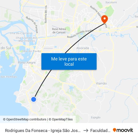 Rodrigues Da Fonseca - Igreja São José Da Vila Nova to Faculdades Qi map