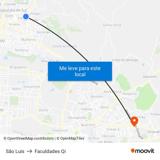 São Luís to Faculdades Qi map