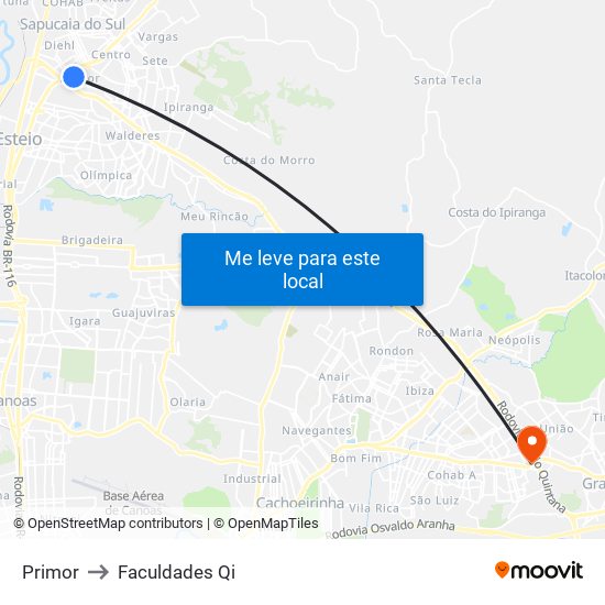 Primor to Faculdades Qi map