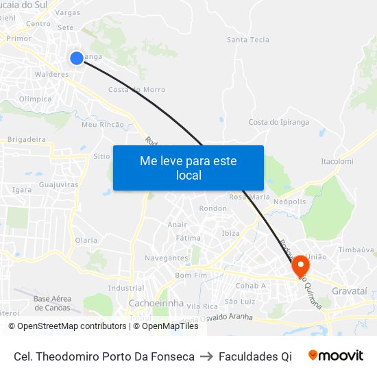 Cel. Theodomiro Porto Da Fonseca to Faculdades Qi map