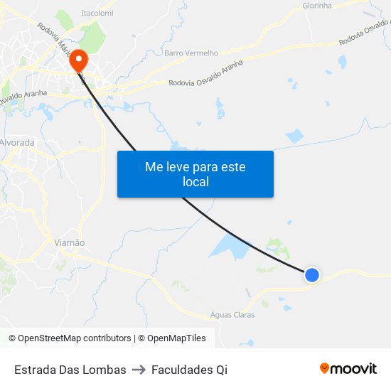 Estrada Das Lombas to Faculdades Qi map