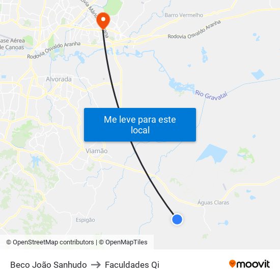 Beco João Sanhudo to Faculdades Qi map