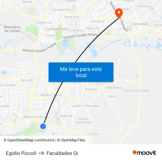 Egidio Piccoli to Faculdades Qi map