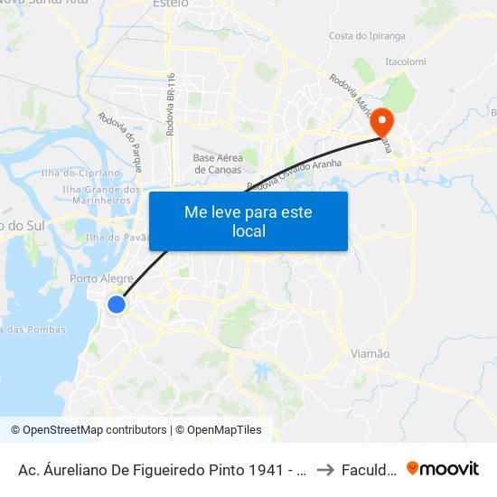 Ac. Áureliano De Figueiredo Pinto 1941 - Azenha Porto Alegre - Rs Brasil to Faculdades Qi map