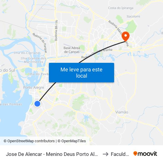 Jose De Alencar - Menino Deus Porto Alegre - Rs 91520-430 Brasil to Faculdades Qi map