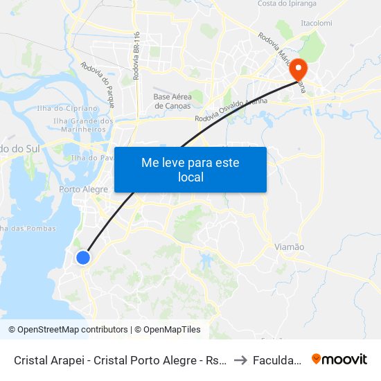 Cristal Arapei - Cristal Porto Alegre - Rs 90830-582 Brasil to Faculdades Qi map