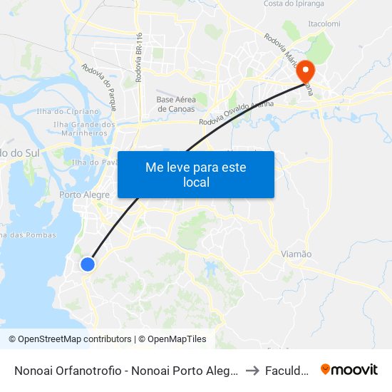 Nonoai Orfanotrofio - Nonoai Porto Alegre - Rs 90840-832 Brasil to Faculdades Qi map