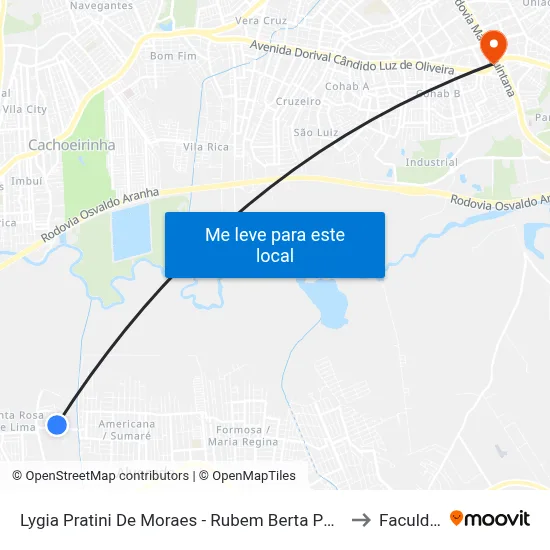 Lygia Pratini De Moraes - Rubem Berta Porto Alegre - Rs 91170-400 Brasil to Faculdades Qi map