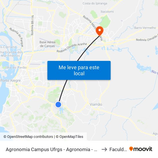 Agronomia Campus Ufrgs - Agronomia - Agronomia Porto Alegre - Rs Brasil to Faculdades Qi map