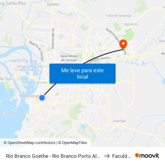 Rio Branco Goethe - Rio Branco Porto Alegre - Rs 90440-190 Brasil to Faculdades Qi map