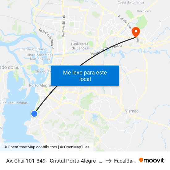 Av. Chuí 101-349 - Cristal Porto Alegre - Rs 90820-080 Brasil to Faculdades Qi map