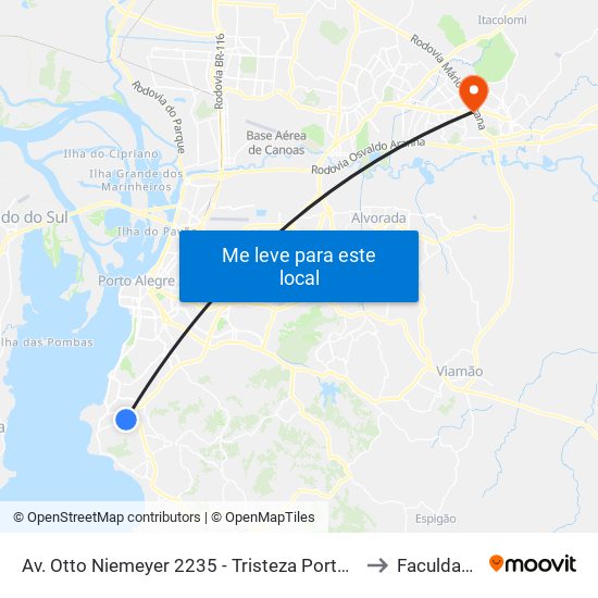 Av. Otto Niemeyer 2235 - Tristeza Porto Alegre - Rs Brasil to Faculdades Qi map