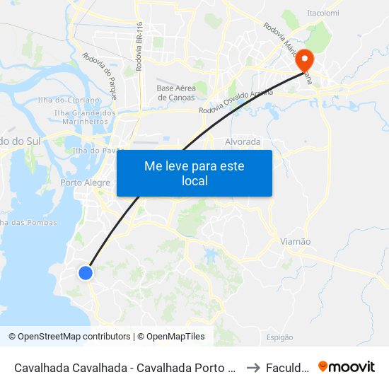 Cavalhada Cavalhada - Cavalhada Porto Alegre - Rs 91740-001 Brasil to Faculdades Qi map