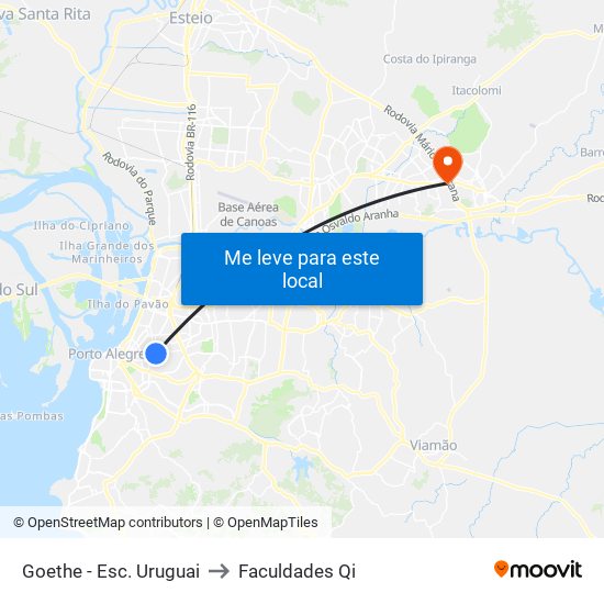 Goethe - Esc. Uruguai to Faculdades Qi map
