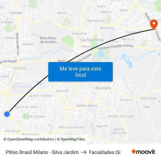 Plínio Brasil Milano - Silva Jardim to Faculdades Qi map