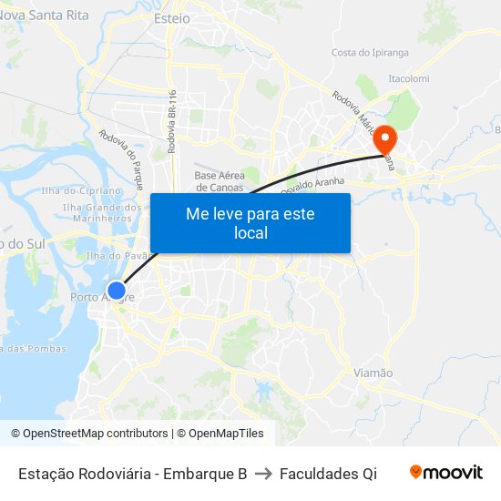 Estação Rodoviária - Embarque B to Faculdades Qi map