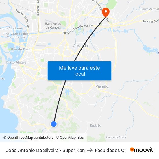 João Antônio Da Silveira - Super Kan to Faculdades Qi map