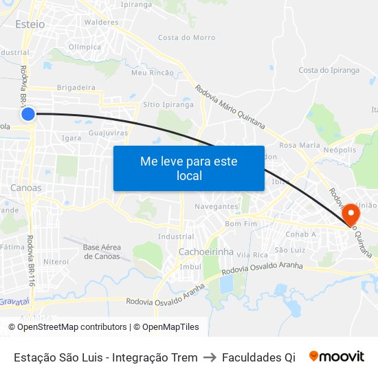 Estação São Luis - Integração Trem to Faculdades Qi map