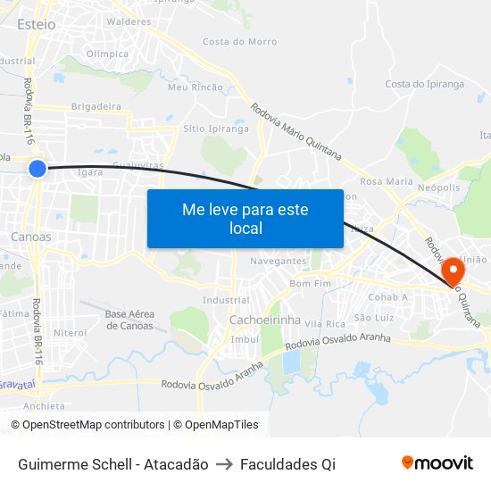 Guimerme Schell - Atacadão to Faculdades Qi map