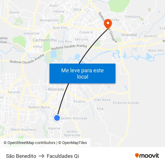 São Benedito to Faculdades Qi map