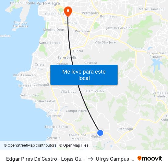 Edgar Pires De Castro - Lojas Quero-Queor to Ufrgs Campus Saúde map
