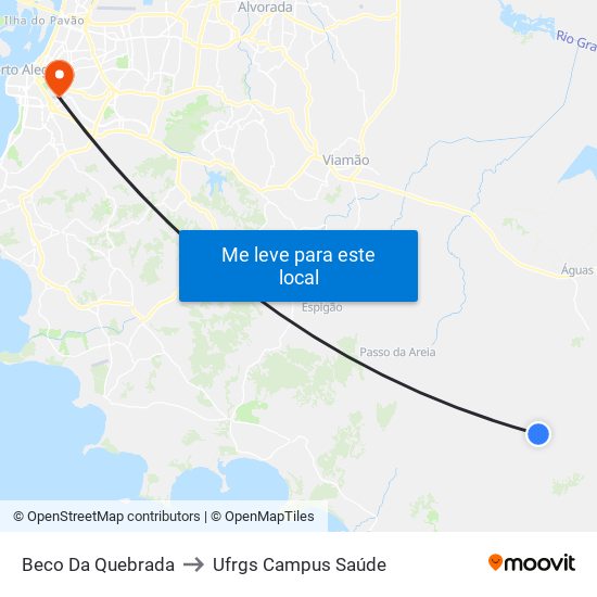 Beco Da Quebrada to Ufrgs Campus Saúde map