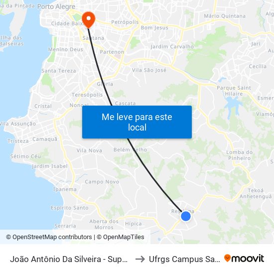 João Antônio Da Silveira - Super Kan to Ufrgs Campus Saúde map