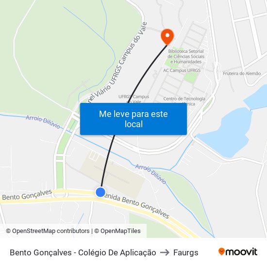 Bento Gonçalves - Colégio De Aplicação to Faurgs map