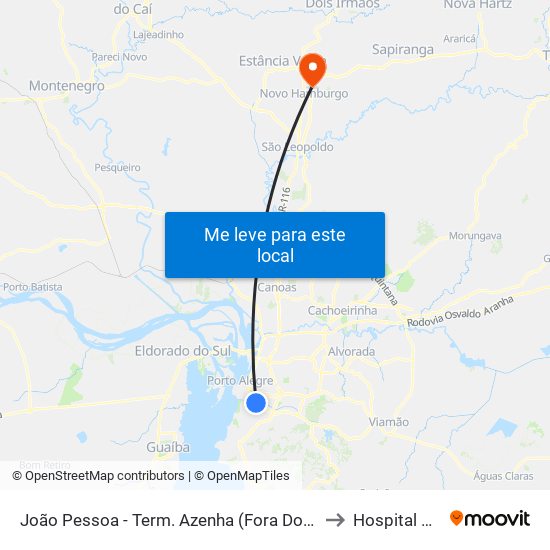 João Pessoa - Term. Azenha (Fora Do Corredor) to Hospital Geral map