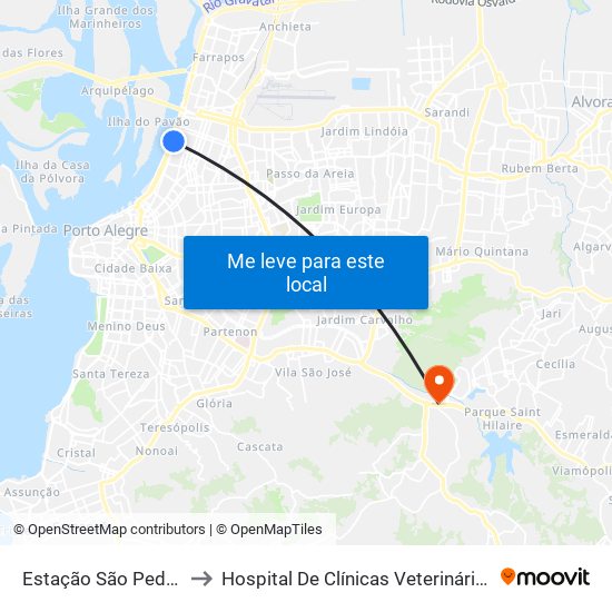 Estação São Pedro to Hospital De Clínicas Veterinárias map